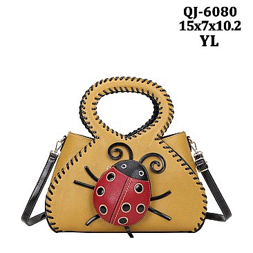 Lady Bug Handmade Stitched Satchel > Satchel > Mezon Handbags